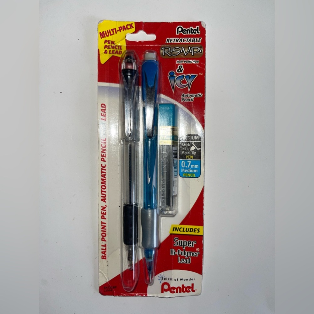 Pentel RSVP Retractable Ball Point Pen & Icy Mechanical Pencil 2 Pack + …